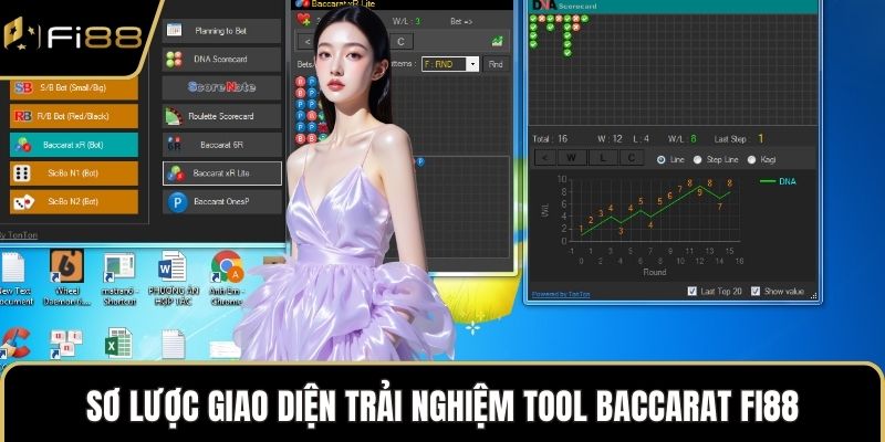 Sơ lược giao diện trải nghiệm Tool Baccarat FI88